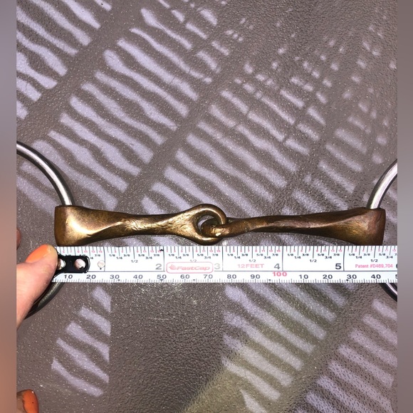 NWOT Roller Mouth Snaffle Bit w/Leather Chin Strap - Picture 4 of 4